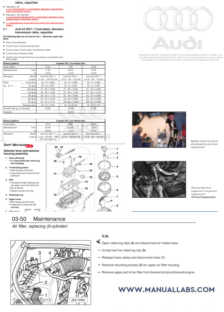 Audi TT 2006-2014 Service Repair Manual - Instant Download