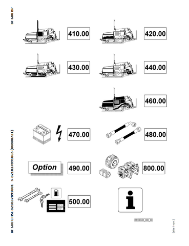 Bomag BF 600 C HSE Asphalt Pavers Parts Catalogue Manual 00800731 - PDF File Download