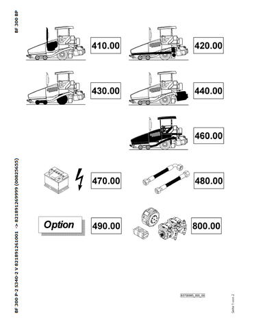 Bomag BF 300 P-2 S340-2 V Asphalt Pavers Parts Catalogue Manual 00825655 - PDF File Download
