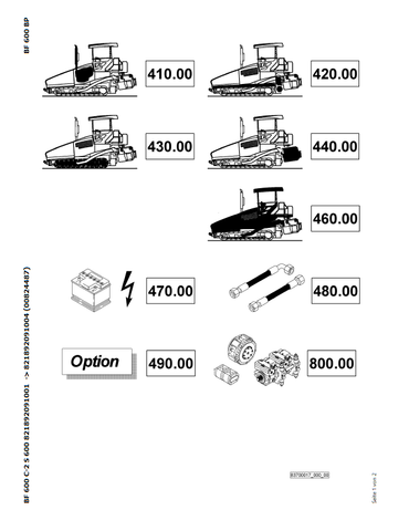 Bomag BF 600 C-2 S 600 Asphalt Pavers Parts Catalogue Manual 00824487 - PDF File Download