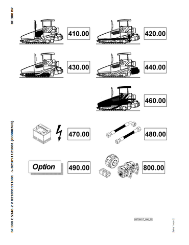 Bomag BF 300 C S340-2 V Asphalt Pavers Parts Catalogue Manual 00800769 - PDF File Download