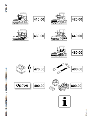 Bomag BF331 HE Asphalt Pavers Parts Catalogue Manual 00800613 - PDF File Download