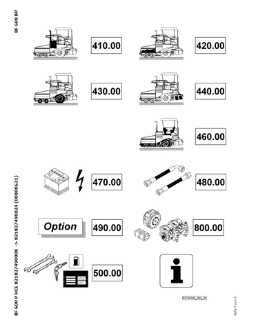 Bomag BF 600 P HCE Asphalt Pavers Parts Catalogue Manual 00800631 - PDF File Download