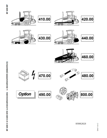 Bomag BF 600 C-2 S 600 HMI 1.0 Asphalt Pavers Parts Catalogue Manual 00825915 - PDF File Download