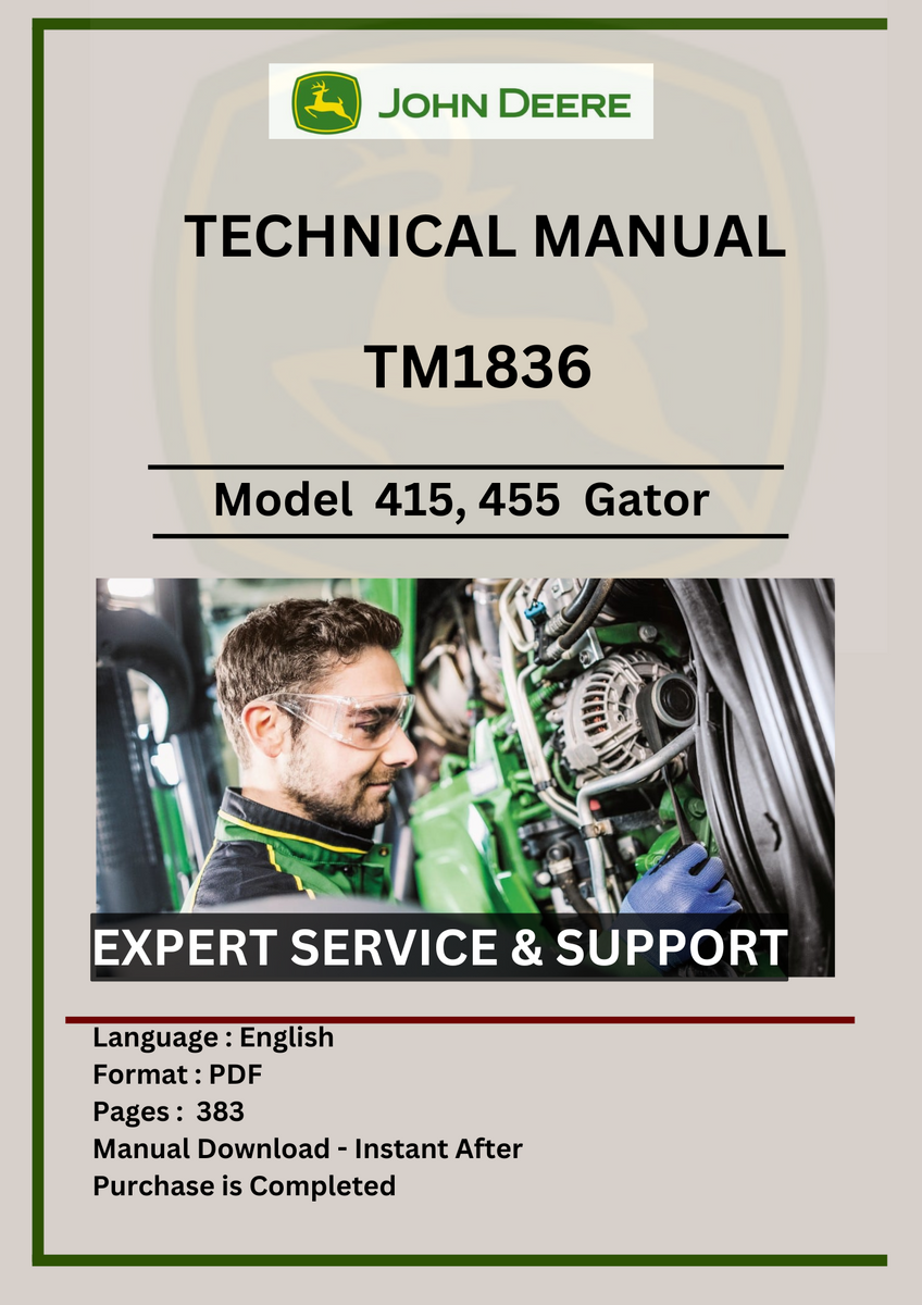 John deere 455 service manual clearance