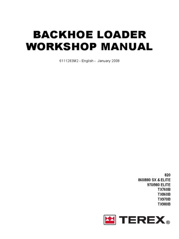 TEREX 760, 820, 860, 880, 970, 980 BACKHOE Workshop Service Repair Manual PDF Download