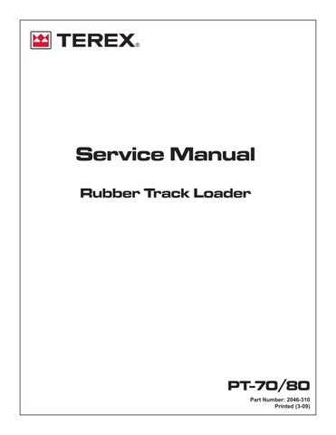 Terex PT-70, PT-80 Rubber Track Loader Workshop Service Repair Manual Instant Download