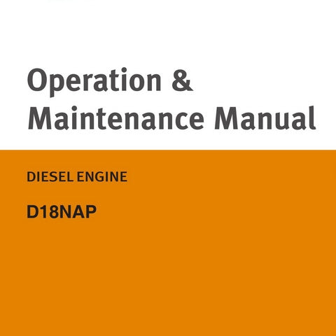 Doosan D18NAP Diesel Engine Operation & Maintenance Manual - Manual labs