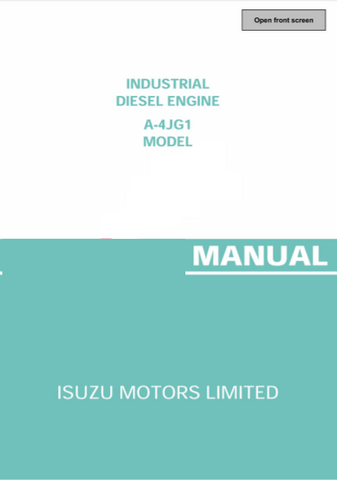 Isuzu A-4JG1 Engine Service Repair Manual - Manual labs