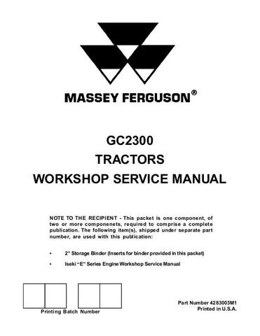Download PDF For Massey Ferguson GC2300 Compact Tractor Workshop Service Repair Manual