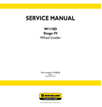 NEW HOLLAND W110D STAGE IV WHEELED LOADER SERVICE MANUAL - PDF FILE