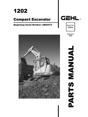 1202 - Gehl Compact Excavator Parts Manual PDF Download (918044)