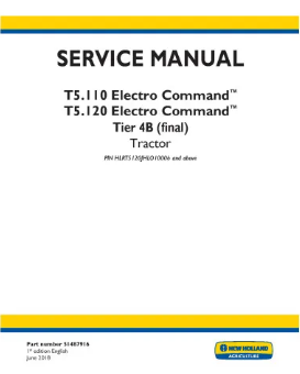 NEW HOLLAND ELECTRO COMMAND T5.110 AND T5.120 TIER 4B FINAL TRACTOR SERVICE MANUAL - PDF
