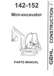 142-152 Gehl Mini Compact Excavator Parts Manual PDF Download