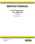 NEW HOLLAND POWERSTAR T4.75 TIER 4B FINAL TRACTOR SERVICE MANUAL - PDF