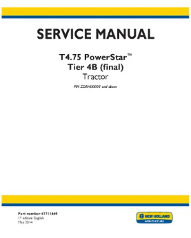 NEW HOLLAND POWERSTAR T4.75 TIER 4B FINAL TRACTOR SERVICE MANUAL - PDF
