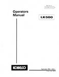 KOBELCO WHEEL LOADER LK500 OPERATOR MANUAL