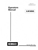 KOBELCO WHEEL LOADER LK500 OPERATOR MANUAL