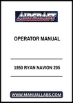1950 RYAN NAVION 205 OPERATION MANUAL - PDF FILE