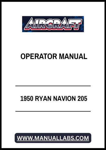 1950 RYAN NAVION 205 OPERATION MANUAL - PDF FILE