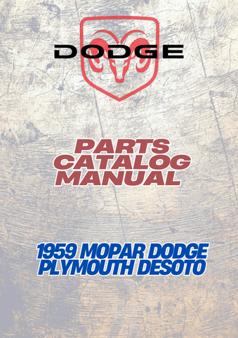 1959 MOPAR DODGE PLYMOUTH DESOTO PARTS CATALOG MANUAL - PDF