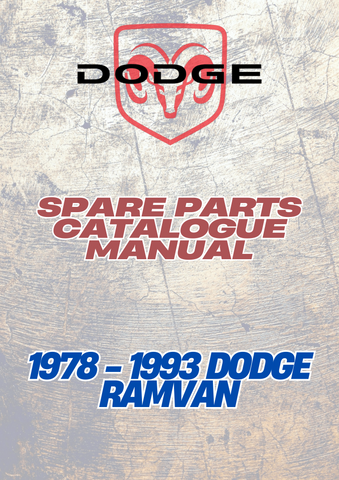 1978 - 1993 DODGE RAMVAN SPARE PARTS CATALOGUE MANUAL - PDF