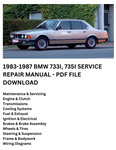 1983-1987 BMW 733I, 735I MANUAL