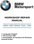 1983-1987 BMW 733I, 735I MANUAL