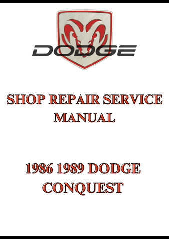 1986 1989 DODGE CONQUEST SHOP REPAIR SERVICE MANUAL - PDF
