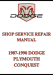 1987-1990 DODGE PLYMOUTH CONQUEST SHOP SERVICE REPAIR MANUAL - PDF