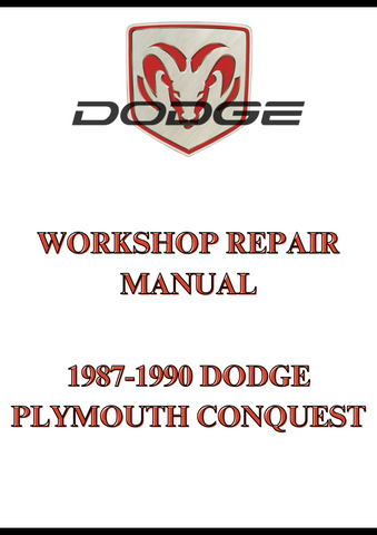 1987-1990 DODGE PLYMOUTH CONQUEST WORKSHOP REPAIR MANUAL - PDF