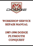 1987-1990 DODGE PLYMOUTH CONQUEST WORKSHOP SERVICE REPAIR MANUAL - PDF