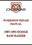 1987-1993 DODGE RAM RAIDER WORKSHOP REPAIR MANUAL - PDF