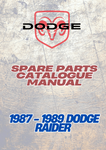 1987 - 1989 DODGE RAIDER SPARE PARTS CATALOGUE MANUAL - PDF