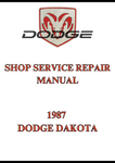 1987 DODGE DAKOTA SHOP SERVICE REPAIR MANUAL - PDF
