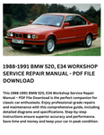 1988-1991 BMW 520, E34 MANUAL