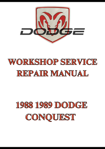 1988 1989 DODGE CONQUEST WORKSHOP SERVICE REPAIR MANUAL - PDF