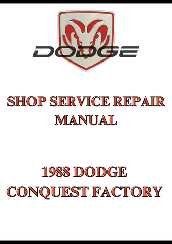 1988 DODGE CONQUEST FACTORY SHOP SERVICE REPAIR MANUAL - PDF