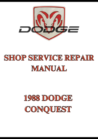 1988 DODGE CONQUEST SHOP SERVICE REPAIR MANUAL - PDF