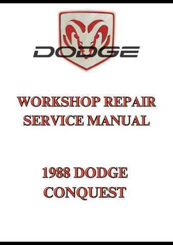 1988 DODGE CONQUEST WORKSHOP REPAIR SERVICE MANUAL - PDF