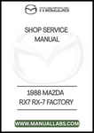 1988 MAZDA RX7 RX-7 FACTORY SHOP SERVICE MANUAL - PDF