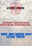 1989-1991 DODGE RAM W350 TRUCK SHOP SERVICE REPAIR MANUAL - PDF