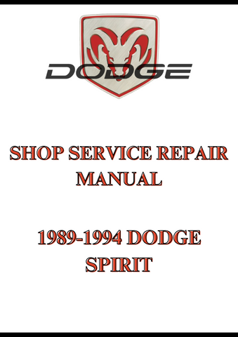 1989-1994 DODGE SPIRIT, SHOP SERVICE REPAIR MANUAL - PDF