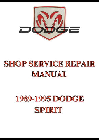 1989-1995 DODGE SPIRIT SHOP SERVICE REPAIR MANUAL - PDF