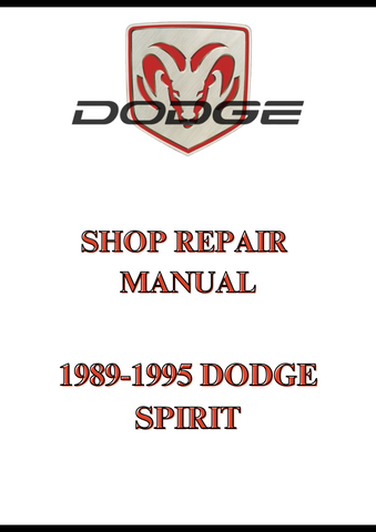 1989-1995 DODGE SPIRIT SHOP REPAIR MANUAL - PDF
