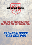 1989-1998 DODGE FULL SIZE VAN SHOP SERVICE REPAIR MANUAL - PDF
