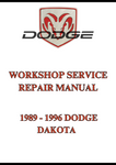 1989 - 1996 DODGE DAKOTA  WORKSHOP SERVICE REPAIR MANUAL - PDF