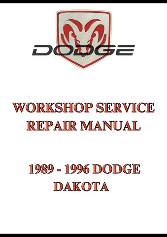 1989 - 1996 DODGE DAKOTA  WORKSHOP SERVICE REPAIR MANUAL - PDF