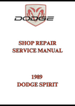 1989 DODGE SPIRIT SHOP REPAIR SERVICE MANUAL - PDF
