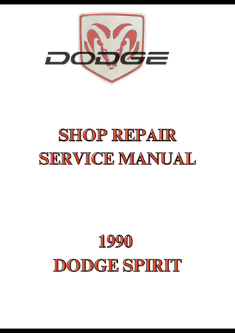 1990 DODGE SPIRIT SHOP REPAIR SERVICE MANUAL - PDF